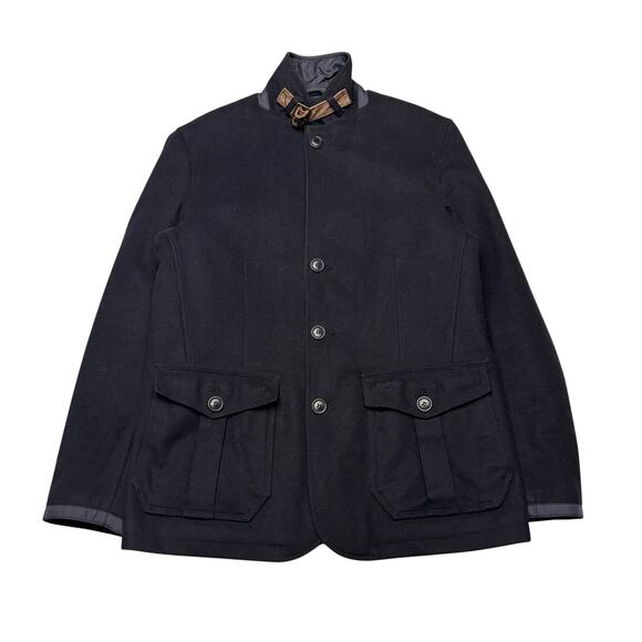 $449 Barbour Barkston Great Coat Jacket Men's Medium Wool J.Crew